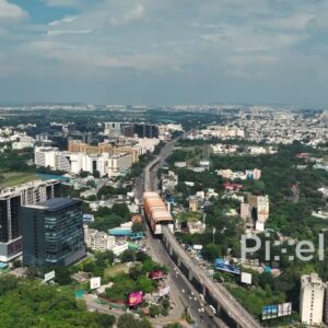 PD0465 - Pune's Urban Sprawl with Ramwadi Metro Station and Nagar Road