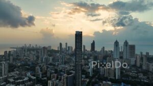 PD0463 - Majestic Mumbai Sunset with Nathani Heights and City Skyline