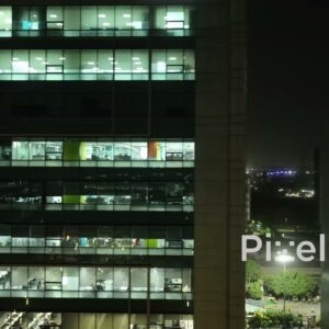 PD0458 - Lit Office Windows at Night in IT PARK