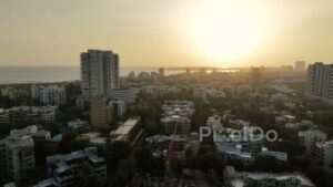 PD0450 - Sunset over Versova's Low-Rise Skyline, Mumbai