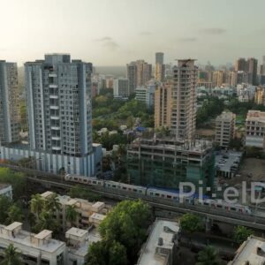 PD0448 - Mumbai Metro Train Exiting Versova Station