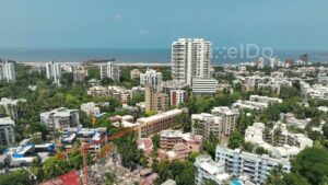 PD0444 - High-Angle View of Versova's Coastal Urban Landscape
