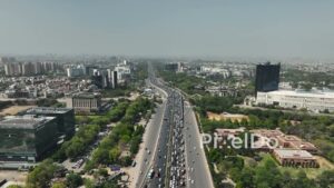 PD0443 - Aerial View of NH-48 and Signature Tower Chowk in Gurgaon