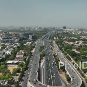 PD0442 - Aerial View of NH-48 and IFFCO Chowk Flyover in Gurugram