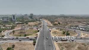 PD0439 - Aerial View of Gurugram-Dwarka Expressway Cloverleaf Flyover