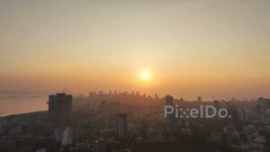 PD0480 - Epic Sunset Over Mumbai's Coastal Skyline