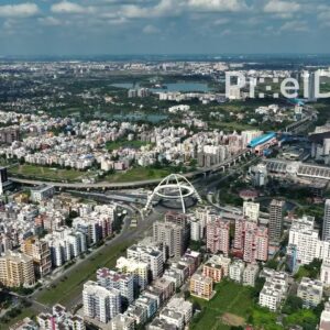 PD0785 - Panoramic Aerial View of New Town, Kolkata with Biswa Bangla Gate