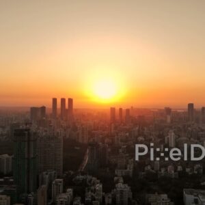 PD0769 - Golden Sunset Over the Sprawling Mumbai Skyline
