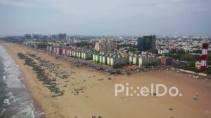 PD0830 - Panoramic Aerial View of Chennai's Coastline