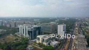PD0870 - Aerial Orbit of Chennai's TIDEL Park and IT Corridor