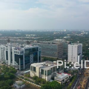 PD0870 - Aerial Orbit of Chennai's TIDEL Park and IT Corridor