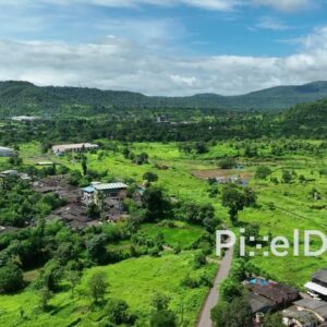 PD0761 - Aerial View of Real Estate Development in a Rural Mountain Valley
