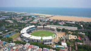 PD0862 - Cinematic Aerial View of M. A. Chidambaram Stadium