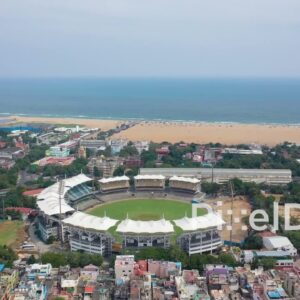 PD0861 - Cinematic Aerial Orbit of Chennai's Coastal Landscape