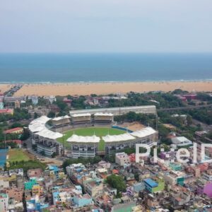 PD0860 - Aerial Flight Towards Chennai's M. A. Chidambaram Cricket Stadium