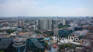 PD0854 - Aerial View of Chennai's Modern Business District