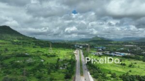 PD0755 - Scenic Aerial View of Mumbai-Pune Expressway During Monsoon