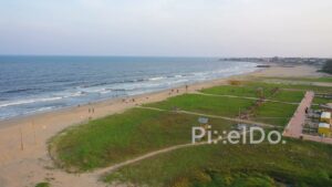 PD0896 - Scenic Aerial Flight Over Chennai's Kovalam Beach