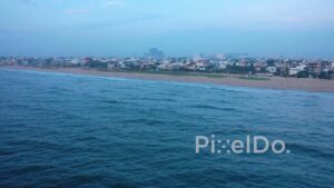 PD0915 - Aerial View of Chennai's Coastline at Dawn