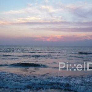 PD0908 - Aerial Flight Over a Serene Beach at Twilight