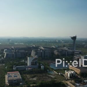 PD0950 - Aerial Drone Flight Towards the Modern SIPCOT IT Park in Chennai