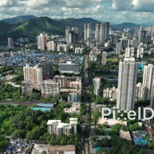 PD0776 - Aerial Drone View of Mumbai's Diverse Urban Landscape in Bhandup