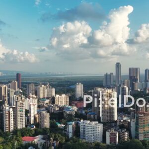 PD0982 - Majestic Aerial View of Mumbai's Suburban Skyline