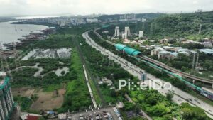 PD1000 - Aerial View of a Multi-Modal Transportation Corridor