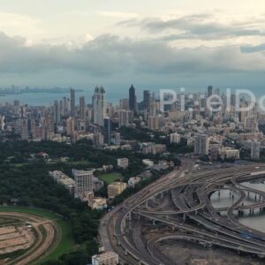 PD0995 - Static Window View of South Mumbai Skyline, Racecourse, and Coastal Highway