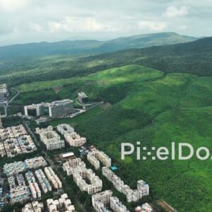 PD1089 - Aerial Drone View of Malad East Cityscape and Infinity IT Park