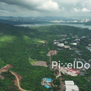 PD1088 - Aerial Drone View of Goregaon Mulund Link Road Tunnel Construction