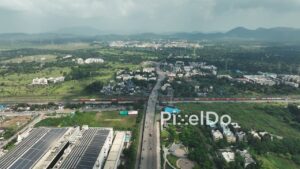 PD1066 - Aerial Drone Flight Over a Complete Industrial Ecosystem