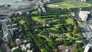 PD1149 - Aerial Drone Flight Over Willingdon Sports Club and Mumbai Skyline
