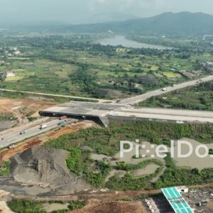 PD1018 - Aerial Drone Shot of Delhi-Mumbai Industrial Corridor Construction