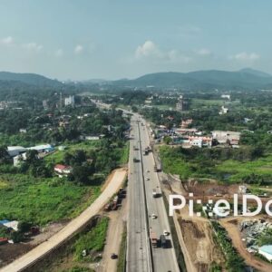 PD1016 - Aerial Drone View of Mumbai-Ahmedabad Highway