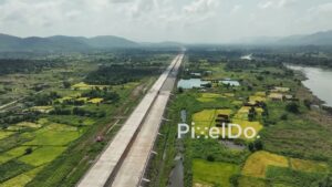 PD1050 - Aerial Drone View of Newly Constructed Highway Symbolizing a Nation's Growth Story