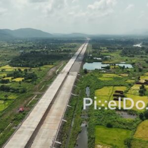 PD1050 - Aerial Drone View of Newly Constructed Highway Symbolizing a Nation's Growth Story