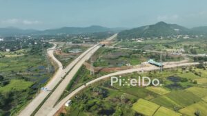PD1026 - Aerial View of Under-Construction Delhi-Mumbai Industrial Corridor at Virar Interchange