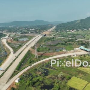 PD1026 - Aerial View of Under-Construction Delhi-Mumbai Industrial Corridor at Virar Interchange