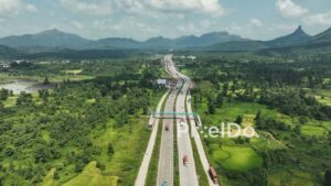 PD1041 - Aerial Drone Flight Over Scenic Mountain Highway