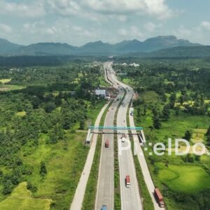 PD1041 - Aerial Drone Flight Over Scenic Mountain Highway
