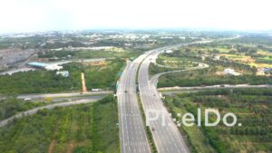 PD1276 - Aerial View of Massive Expressway Interchange and Road Network