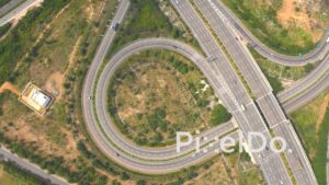 PD1320 - Bird's Eye View of Highway Cloverleaf Interchange Loop