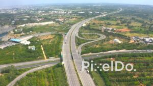 PD1315 - Aerial View of Massive Highway Interchange and Cloverleaf Junction