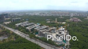 PD1291 - Aerial View of Microsoft Campus Expansion and Construction Site