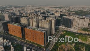 PD1366 - Aerial View of T-Hub Phase 2 and Knowledge City Corporate Skyline