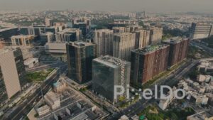 PD1363 - Aerial View of Hitech City and Knowledge City Corporate Skyline