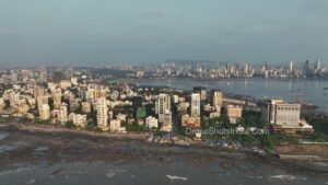 PD1250 - Aerial View of Coastal Cityscape with Skyline Across the Bay