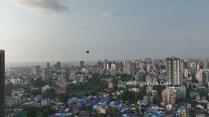 PD1246 - Aerial Crane View of Dense Bandra West Cityscape and Skyline