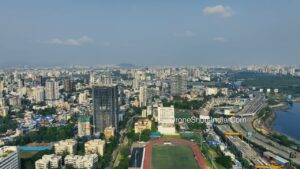 PD1241 - Aerial View of Bandra Reclamation Cityscape and Sports Ground